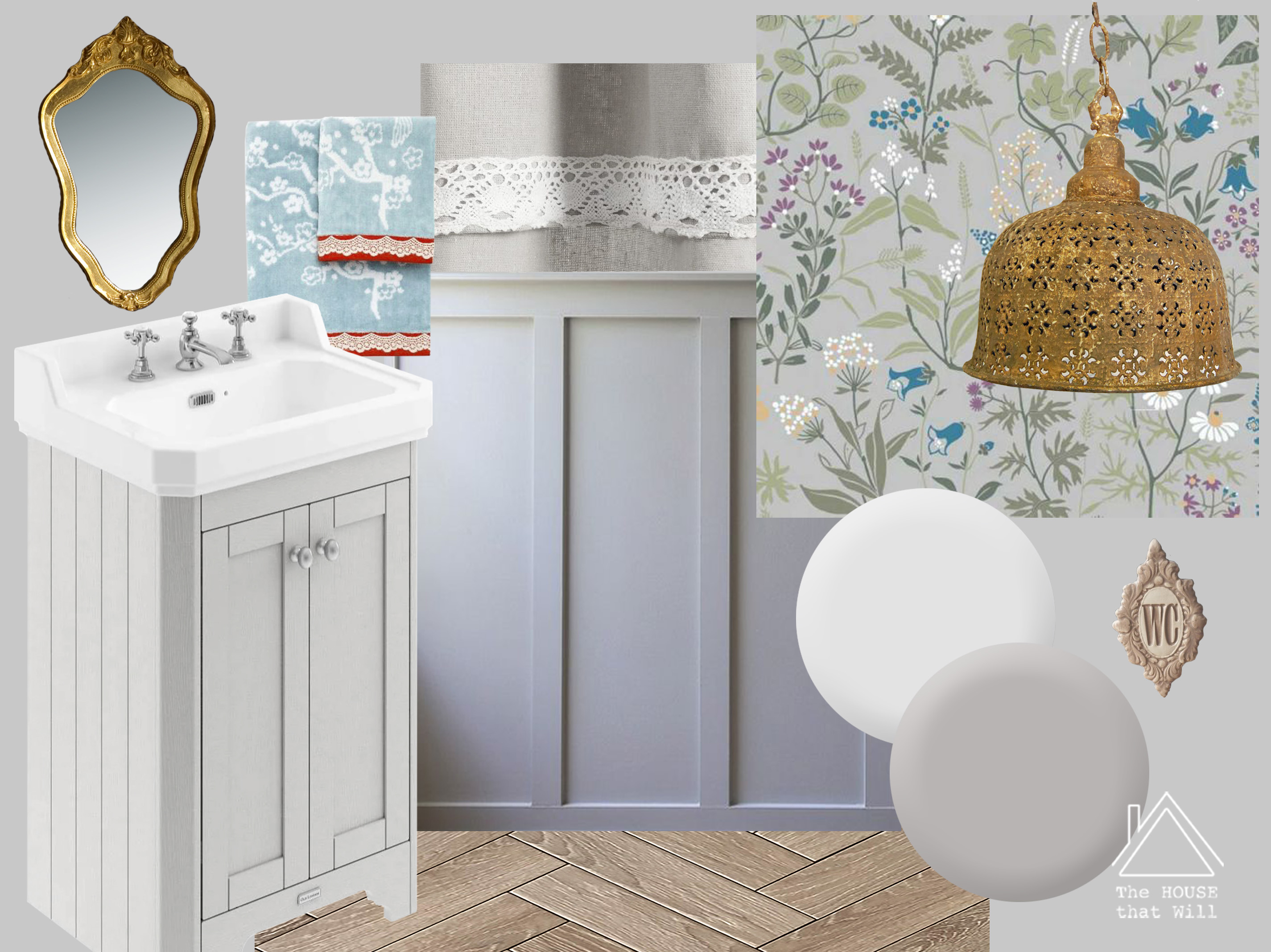 The House that Will | One Room Challenge Downstairs Loo powder room moodboard