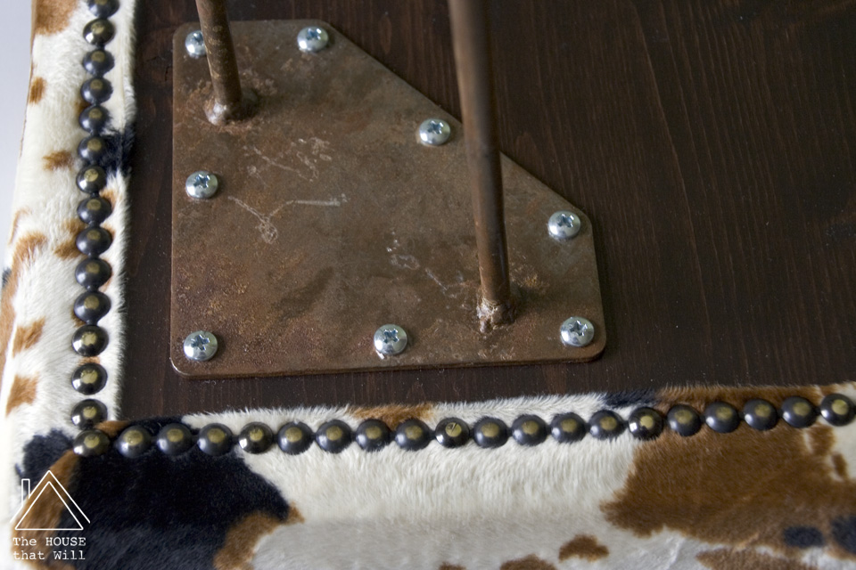 The House that Will | DIY Modern Faux Cow Hide Upholstered Bench Seat